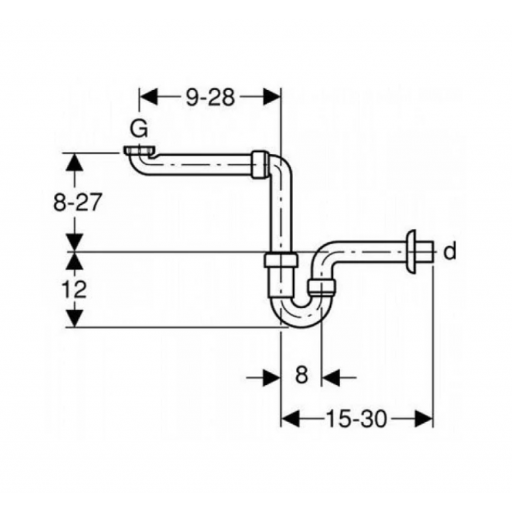 Сифон для раковины U-образный Geberit белый 151.107.11.1